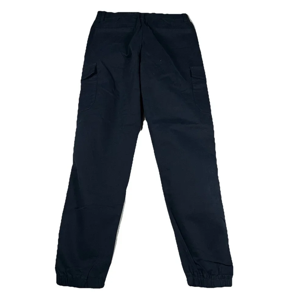 Uniqlo Cargo Jogger Pants Mens Size S Wide-Fit Drawstring Stretch Navy - Picture 4 of 4